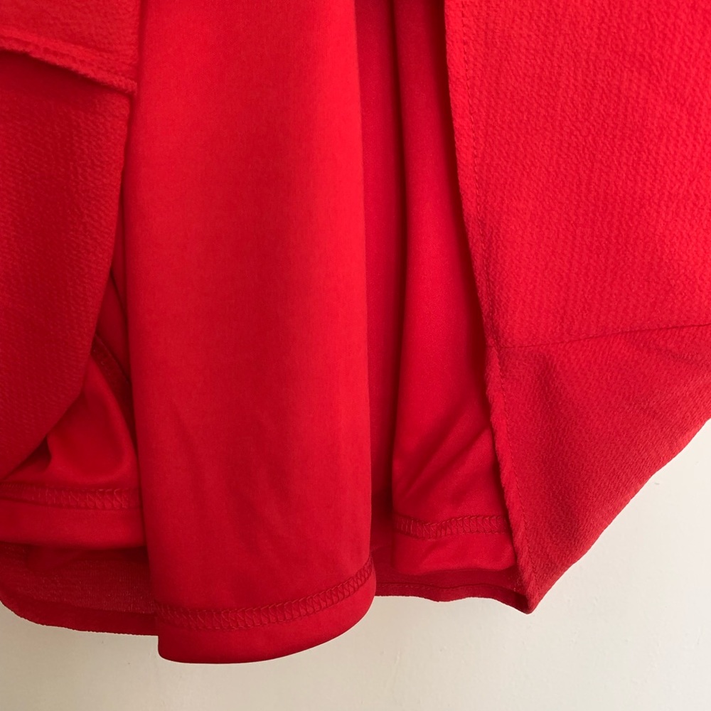 NWT Lulus Red Flounce Sleeve Dress fit and Flare - Picture 6 of 6